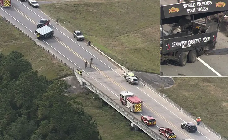 Fish Tales Trailer Accident on Highway 242