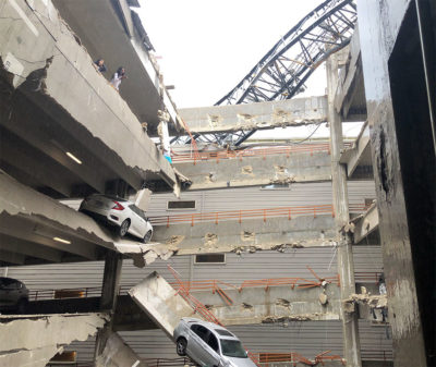 Dallas Crane Collapsed Into Parking Garage